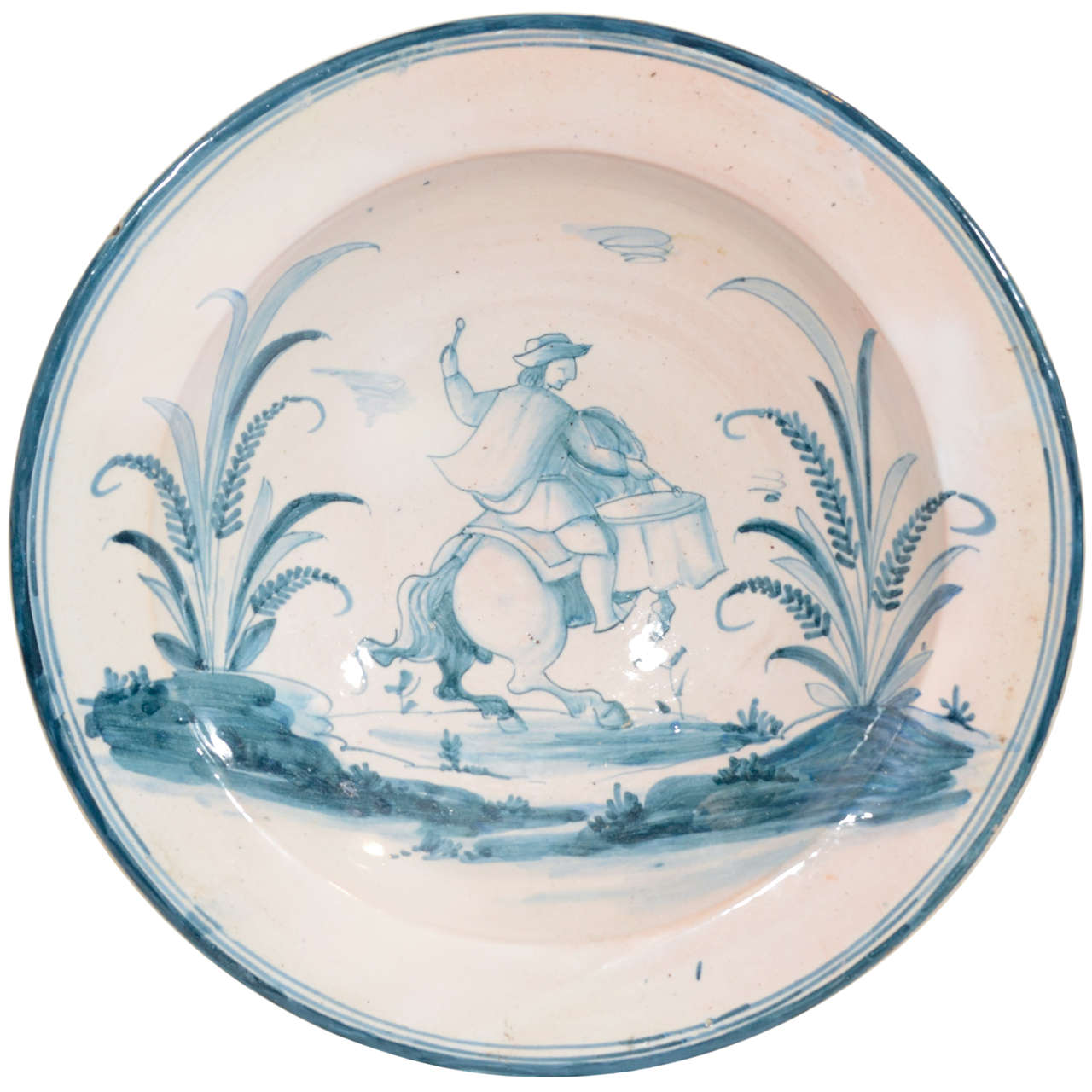 An Early 19th Century Blue and White Spanish Faience Charger