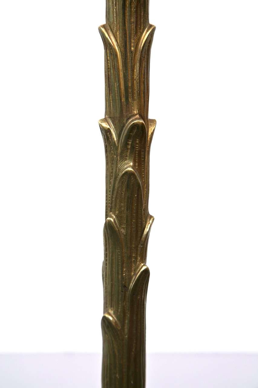 Bronze Faux Bamboo Floor Lamp In Good Condition For Sale In Mt. Kisco, NY