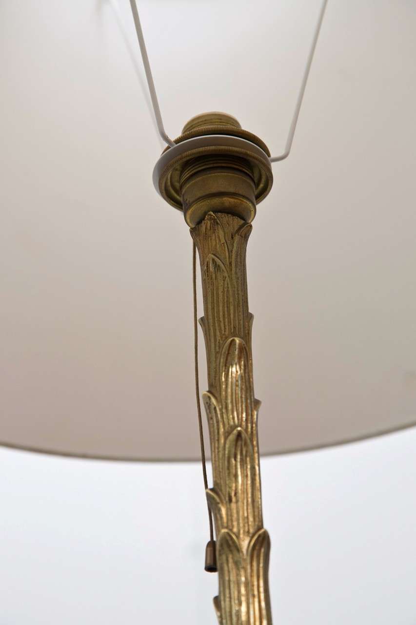 20th Century Bronze Faux Bamboo Floor Lamp For Sale