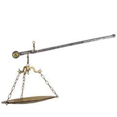 Large Brass and Steel Hanging Scale 11