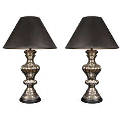 Pair of Large Vintage NeoBaroque Mercury Glass Lamps