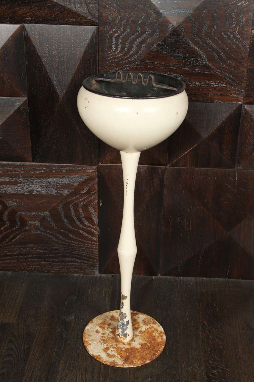 Standing White Ashtray