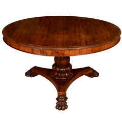 A Regency Carved Rosewood Center Table, early 19th century