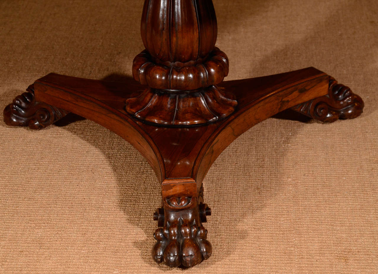 British A Regency Carved Rosewood Center Table, early 19th century