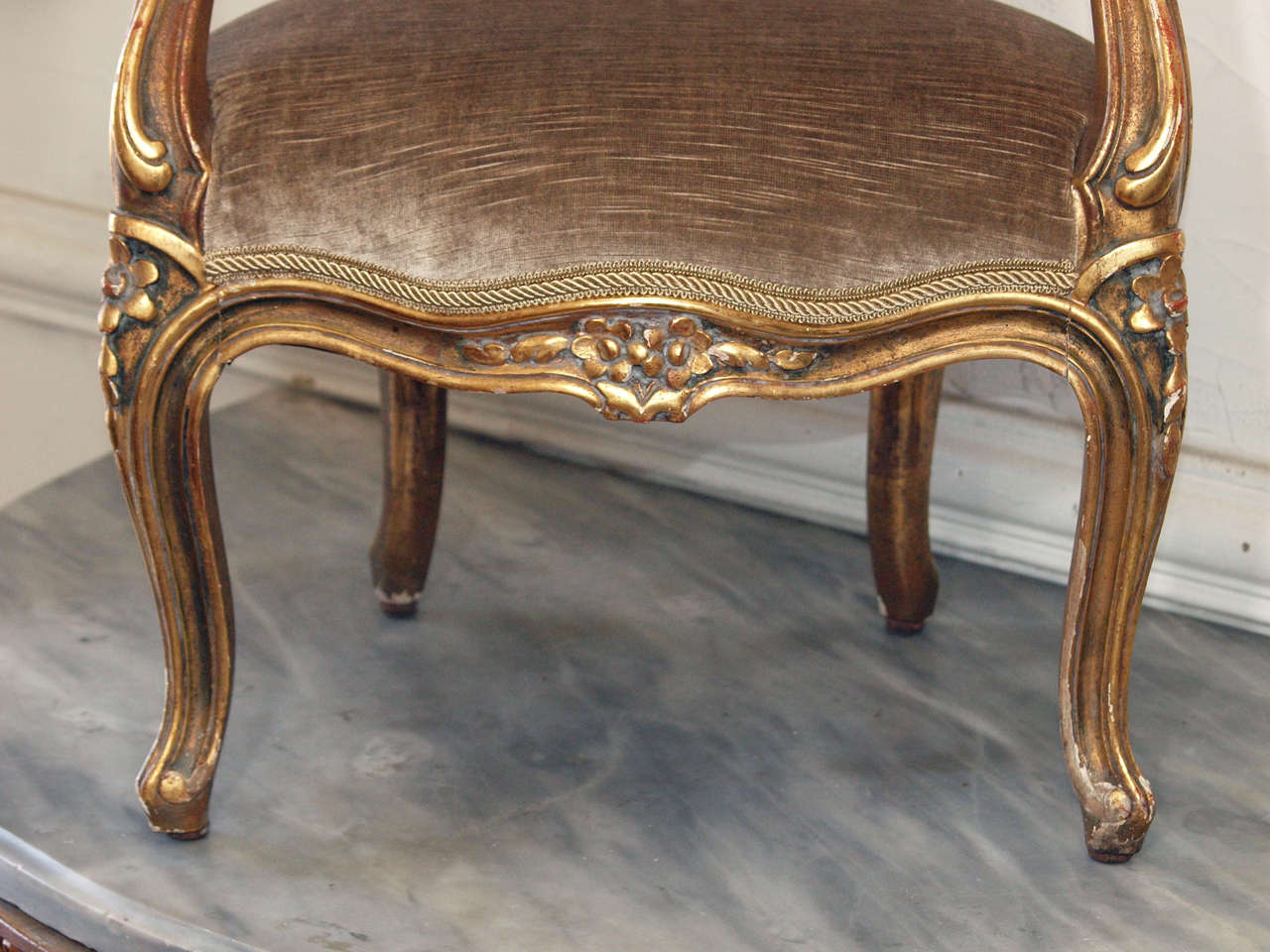 French19th c.  Louis XV Style Giltwood Childrens Fauteiul  For Sale 1