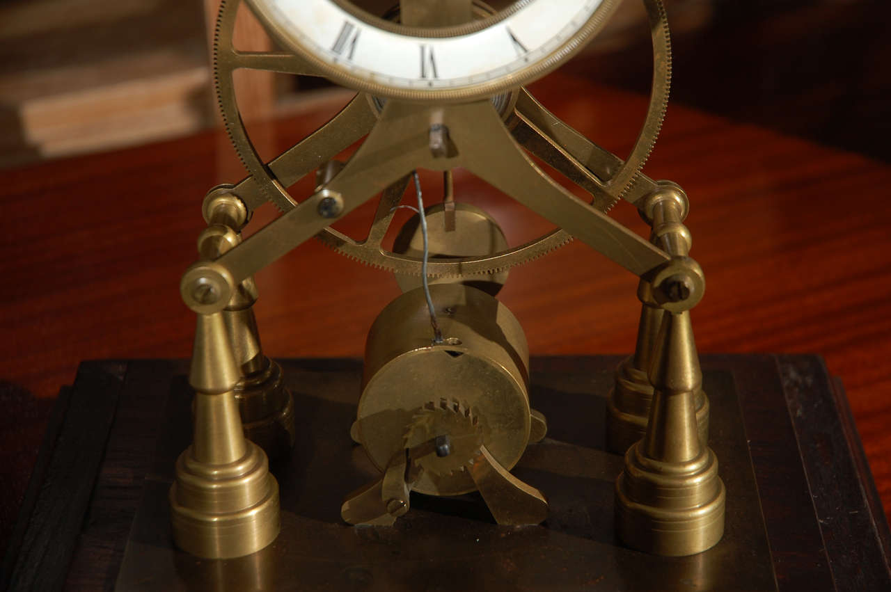 20th Century Antique Bronze Skeleton Clock.