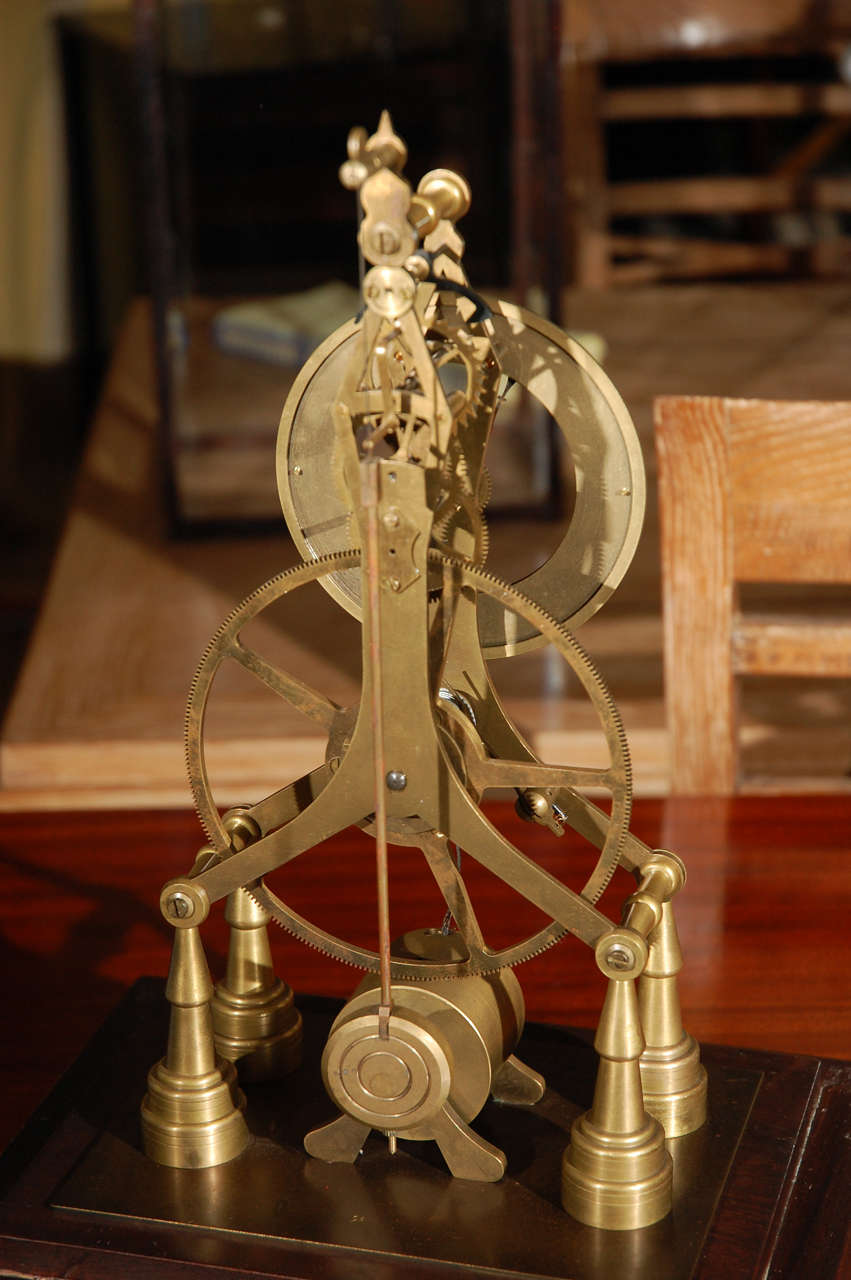 Antique Bronze Skeleton Clock. 2