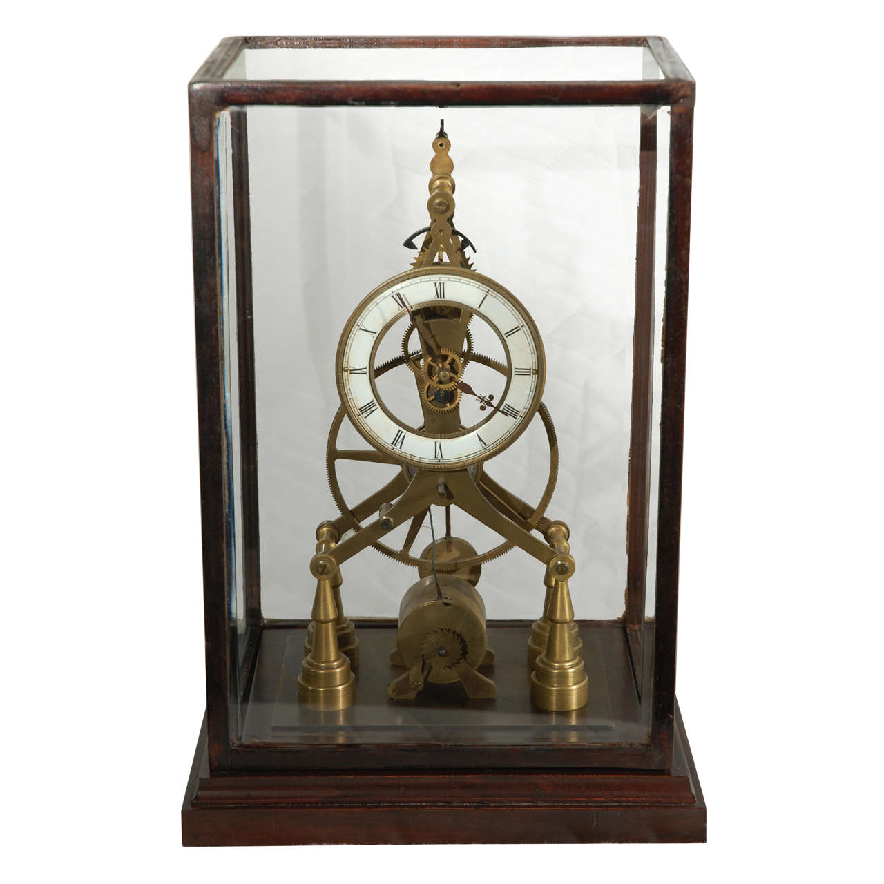 Antique Bronze Skeleton Clock. For Sale