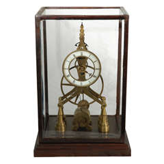 Antique Bronze Skeleton Clock.