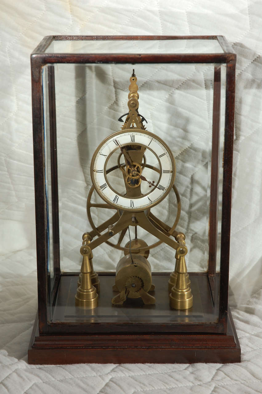 Antique Bronze Skeleton Clock. For Sale at 1stDibs