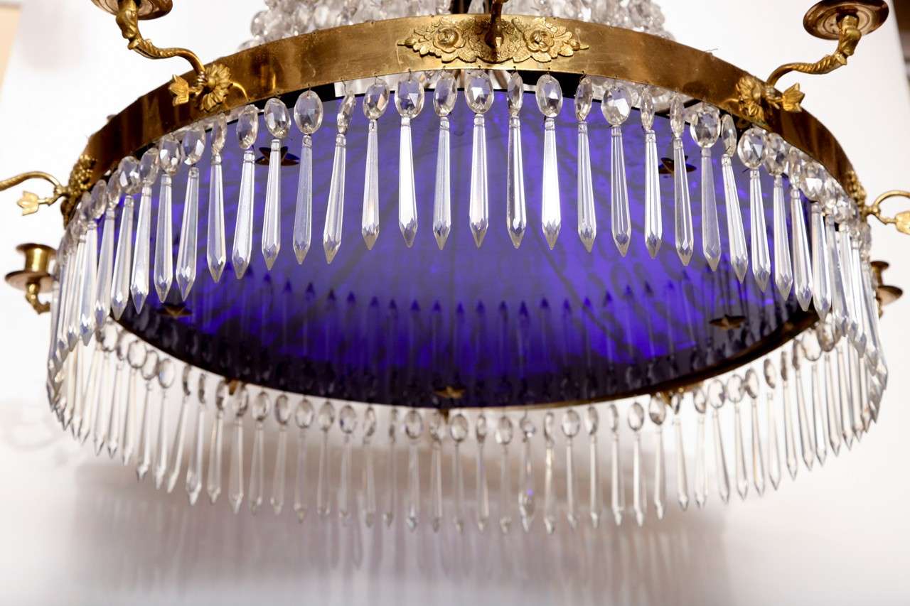 19th Century Russian, Cut and Blue Glass Chandelier 4