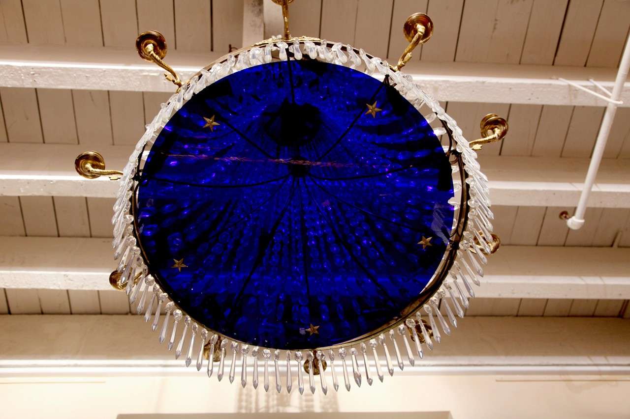19th Century Russian, Cut and Blue Glass Chandelier 6