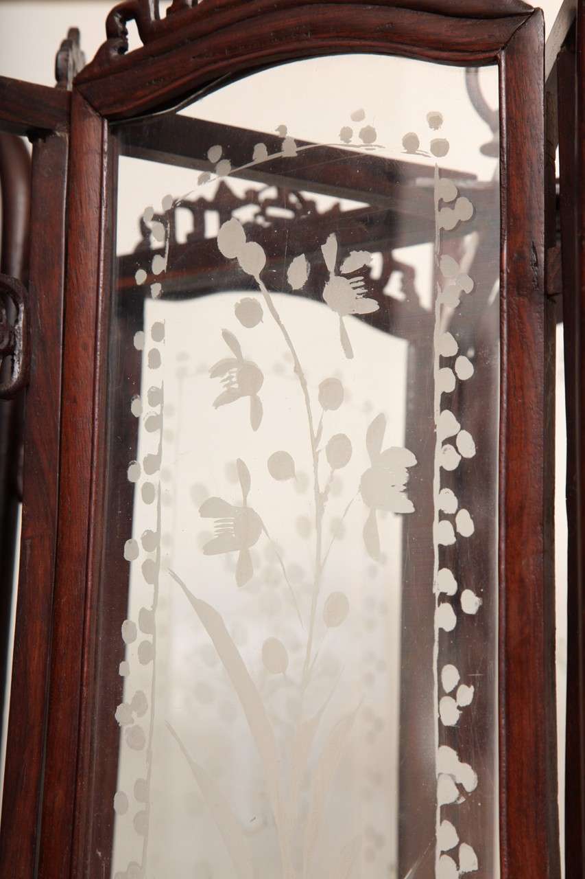 19th Century Unusual Etched Glass Lantern For Sale 1
