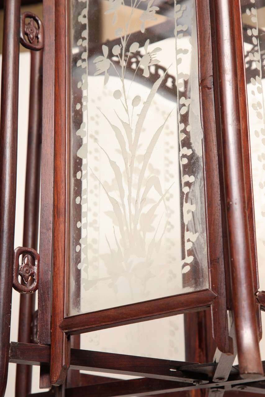 19th Century Unusual Etched Glass Lantern For Sale 5