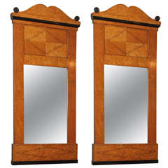 Antique Pair Biedermeier mirrors.