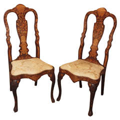 Pari antique Dutch side chairs