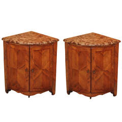 Pair Antique French Corner Cabinet