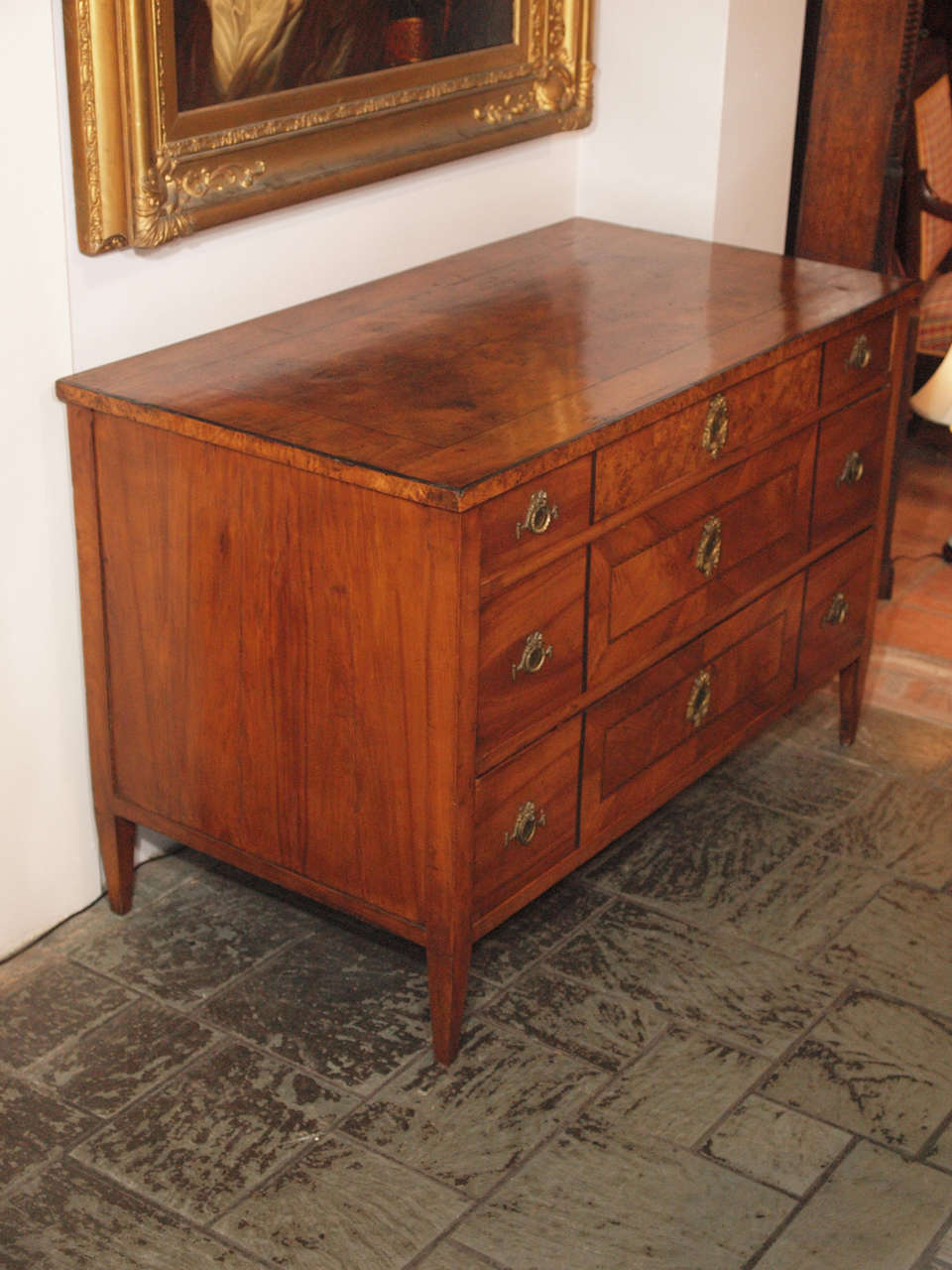 Antique Italian Fruitwood and Walnut Commode For Sale 4