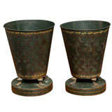 Pair Large French Tole Planters