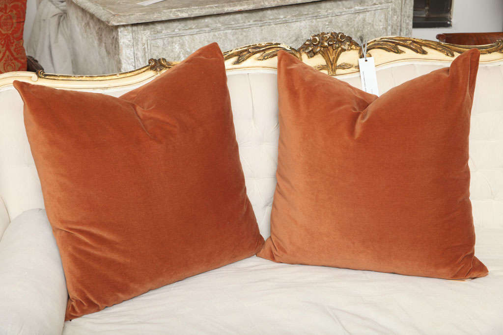 Rust velvet pillow Clearance