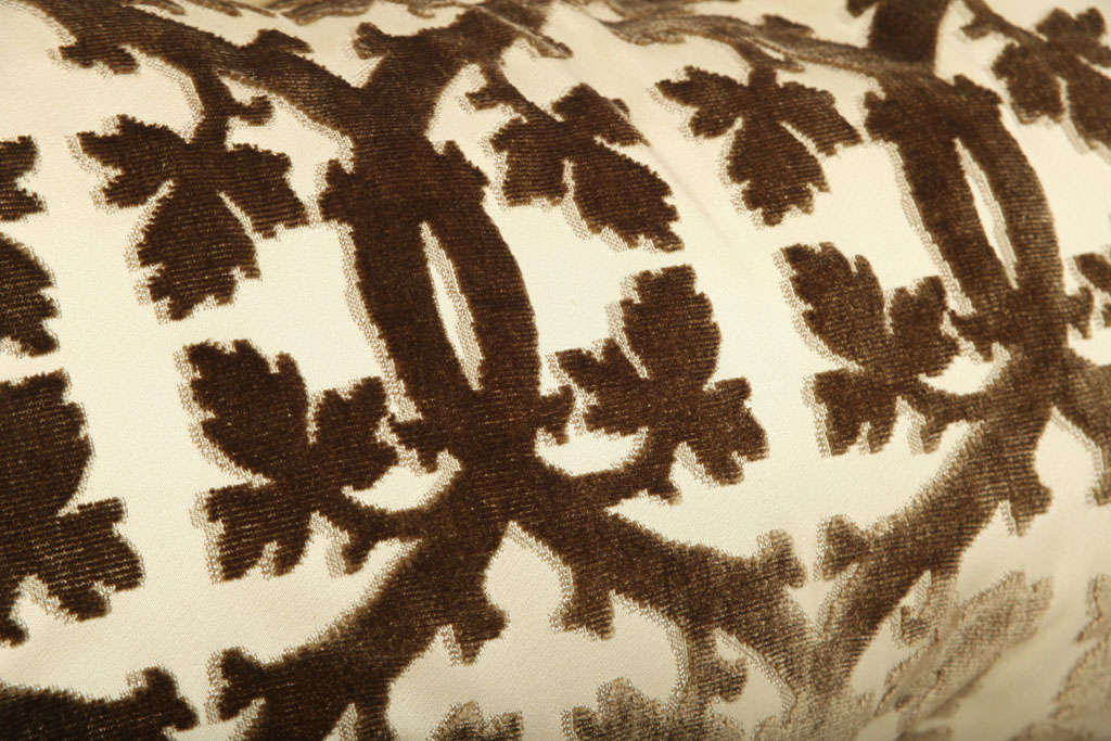 Brown and Ivory Scalamandre Velvet Pillow at 1stdibs