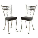 Pair of Nickle Plated Side Chairs