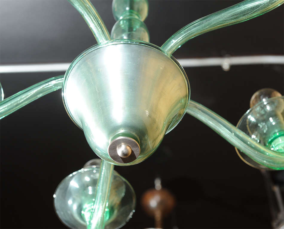 Italian Green Murano Glass Chandelier