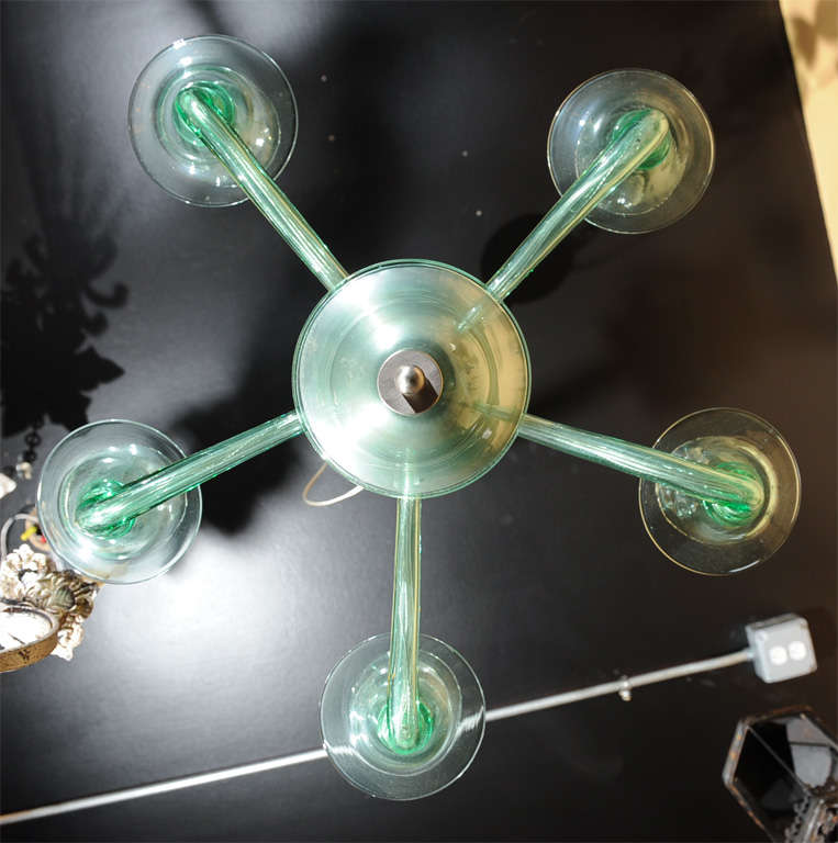 Mid-20th Century Green Murano Glass Chandelier
