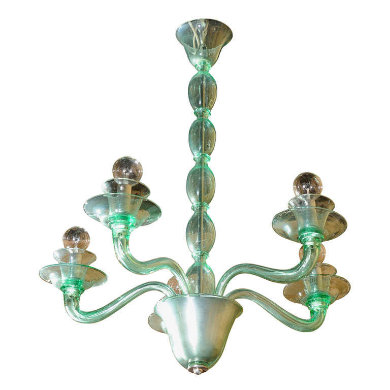 Green Murano Glass Chandelier