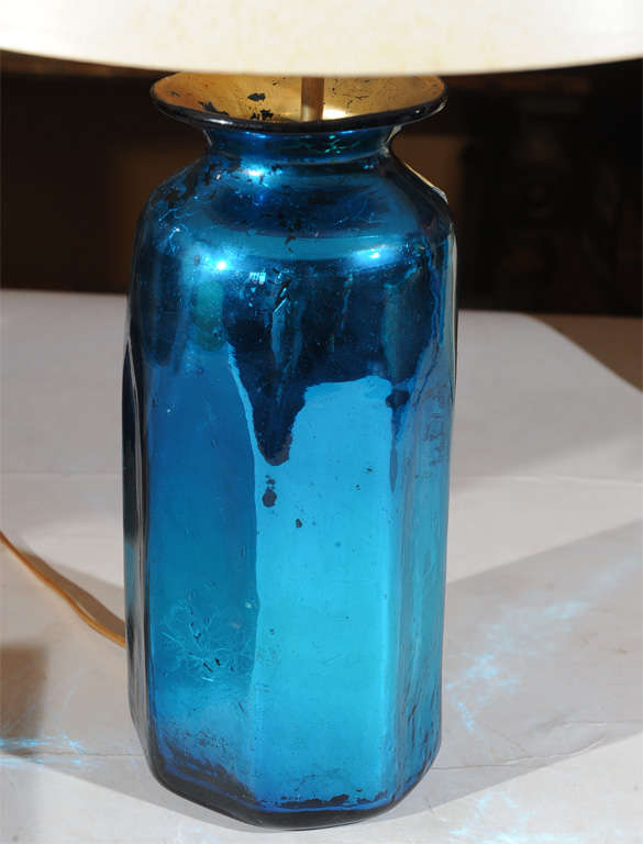 Blue Mercury Glass Table Lamp