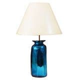 Antique Blue Mercury Glass Table Lamp