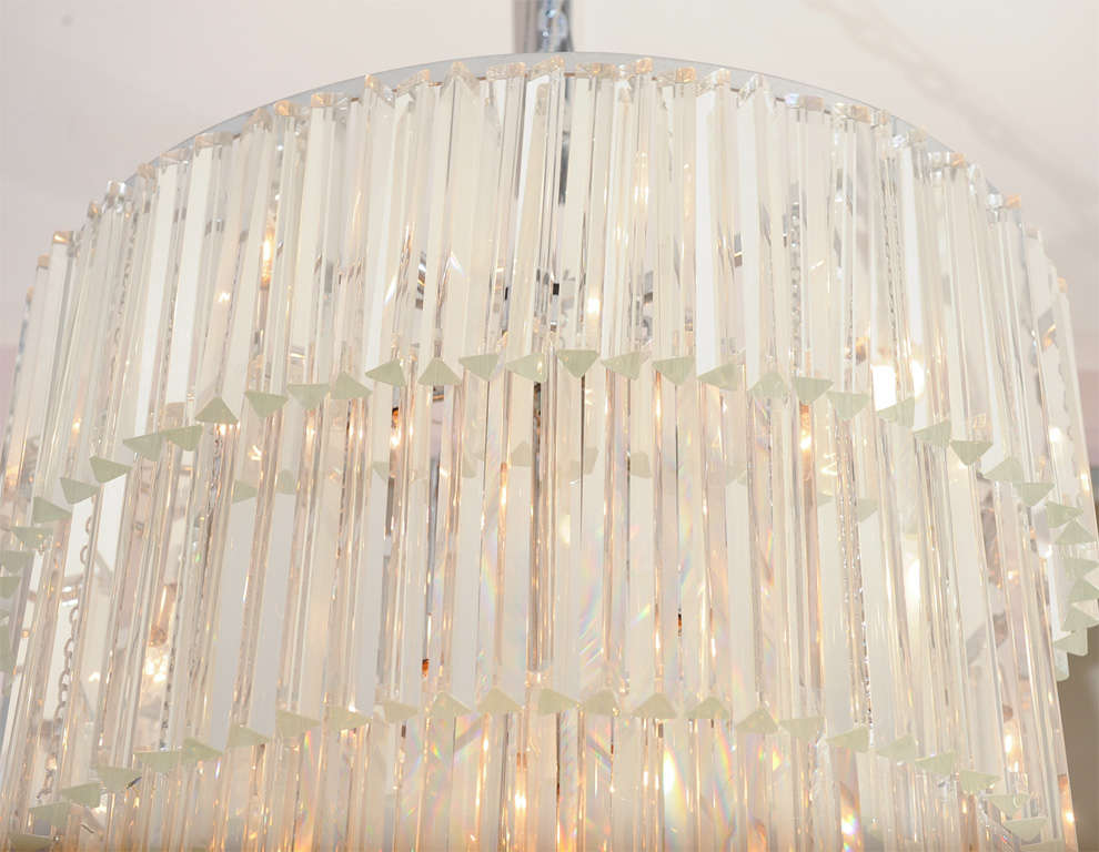 Crystal Oval Chandelier In Good Condition In San Francisco, CA