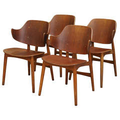 Ib Kofod-Larsen Shell Chair, Set of Four