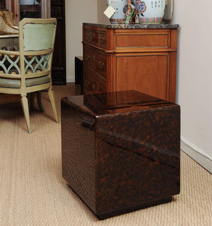 A pair of  lacquered cubes