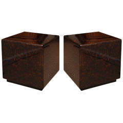 A pair of  lacquered cubes