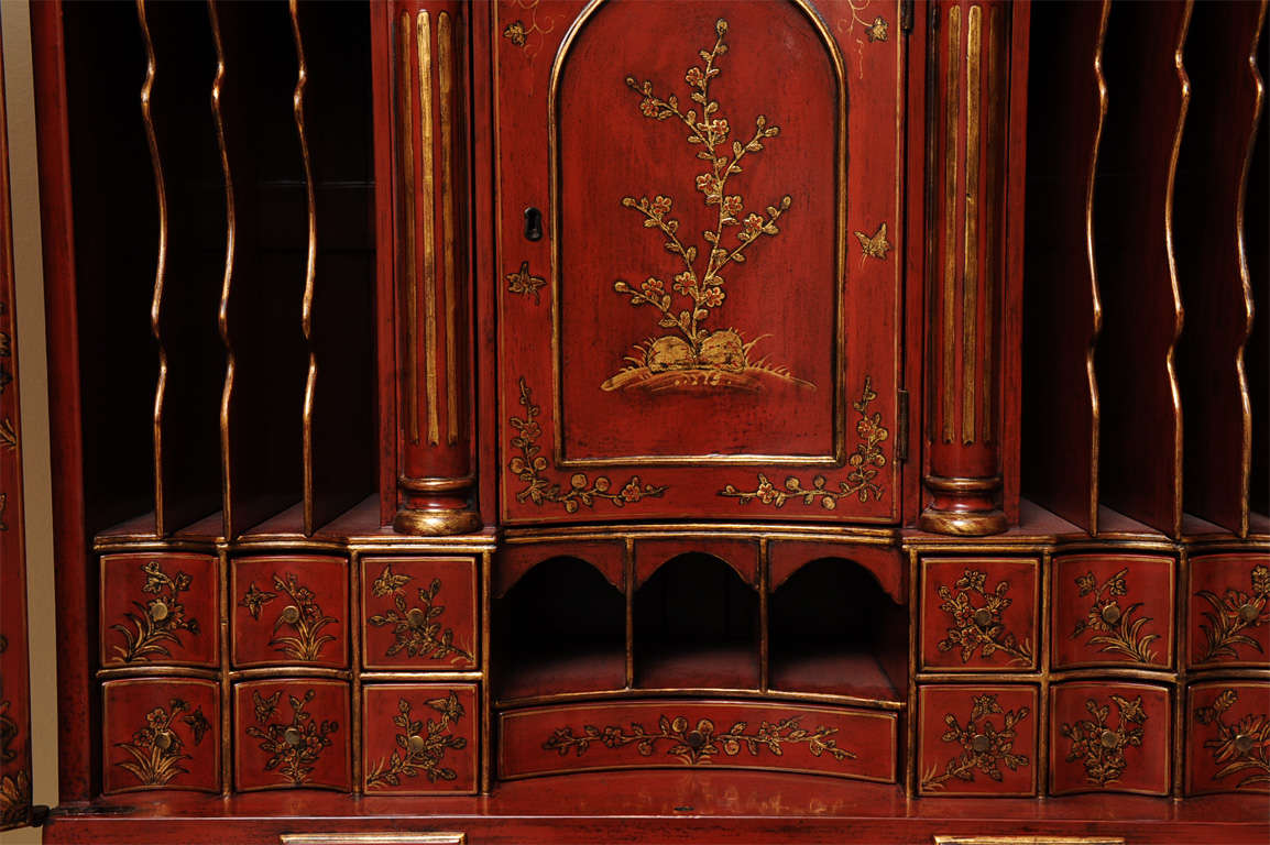 A George I style lacquered Bureau Bookcase For Sale 3