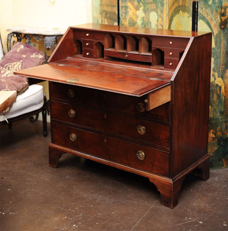 English 18th Century Georgian Mahogany Slant Front Desk For Sale