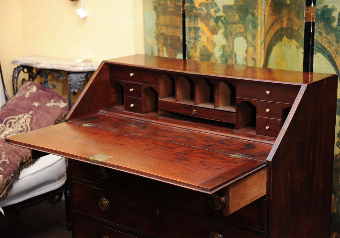 18th Century and Earlier 18th Century Georgian Mahogany Slant Front Desk For Sale