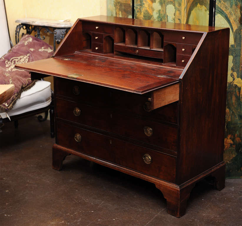 18th Century Georgian Mahogany Slant Front Desk For Sale 1
