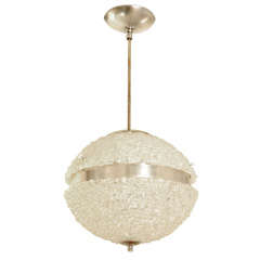 Vintage Textured Resin Orb Sculptural Chandelier