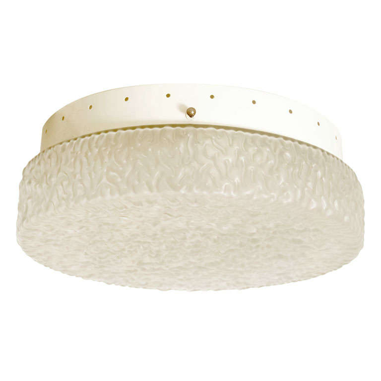 Rippled Textured Glass Ceiling Fixture