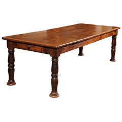 Antique Very large scale Walnut Farm Table