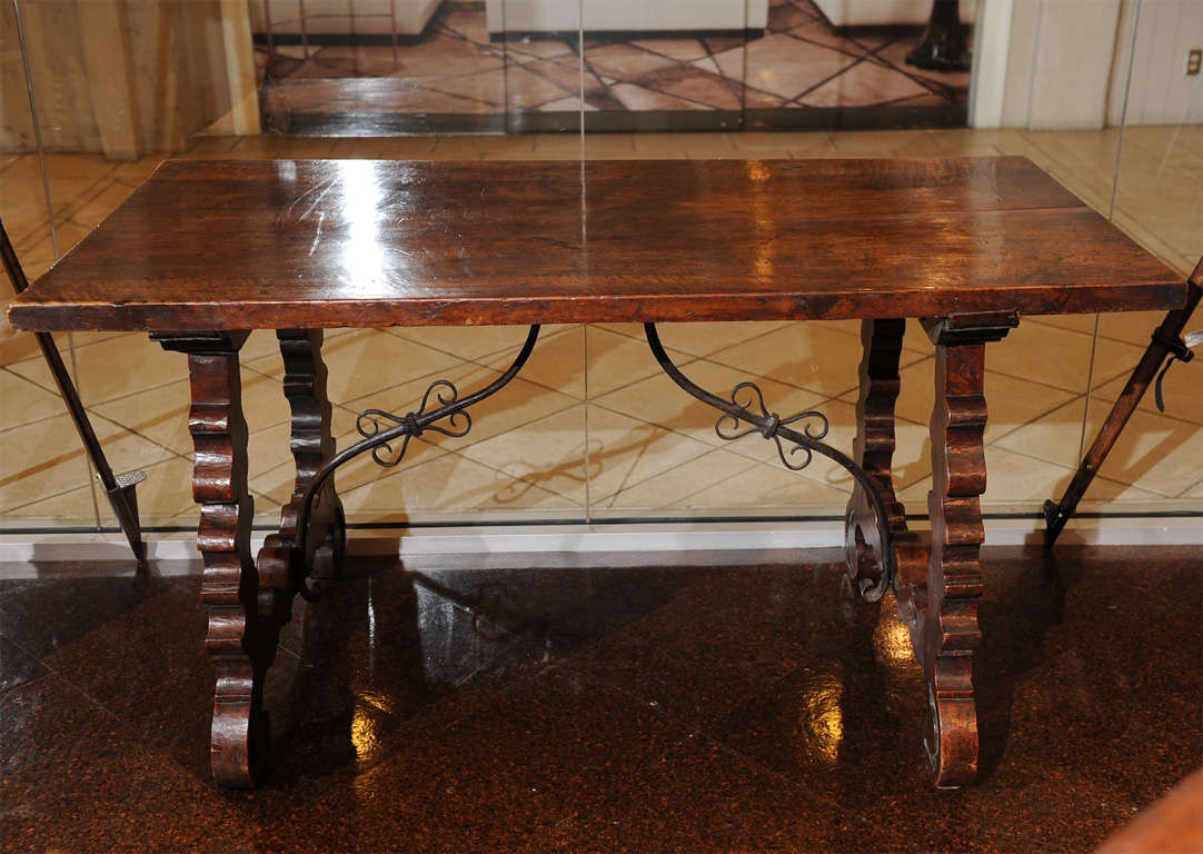 Spanish Baroque Trestle Table In Excellent Condition For Sale In San Francisco, CA