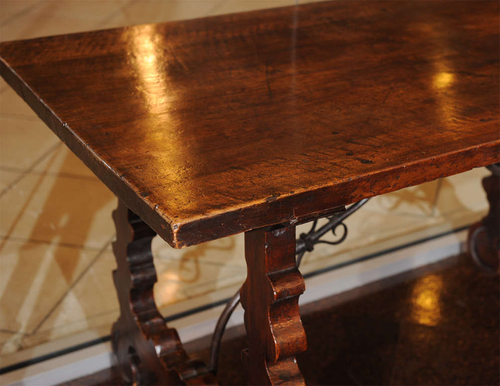 18th Century and Earlier Spanish Baroque Trestle Table For Sale