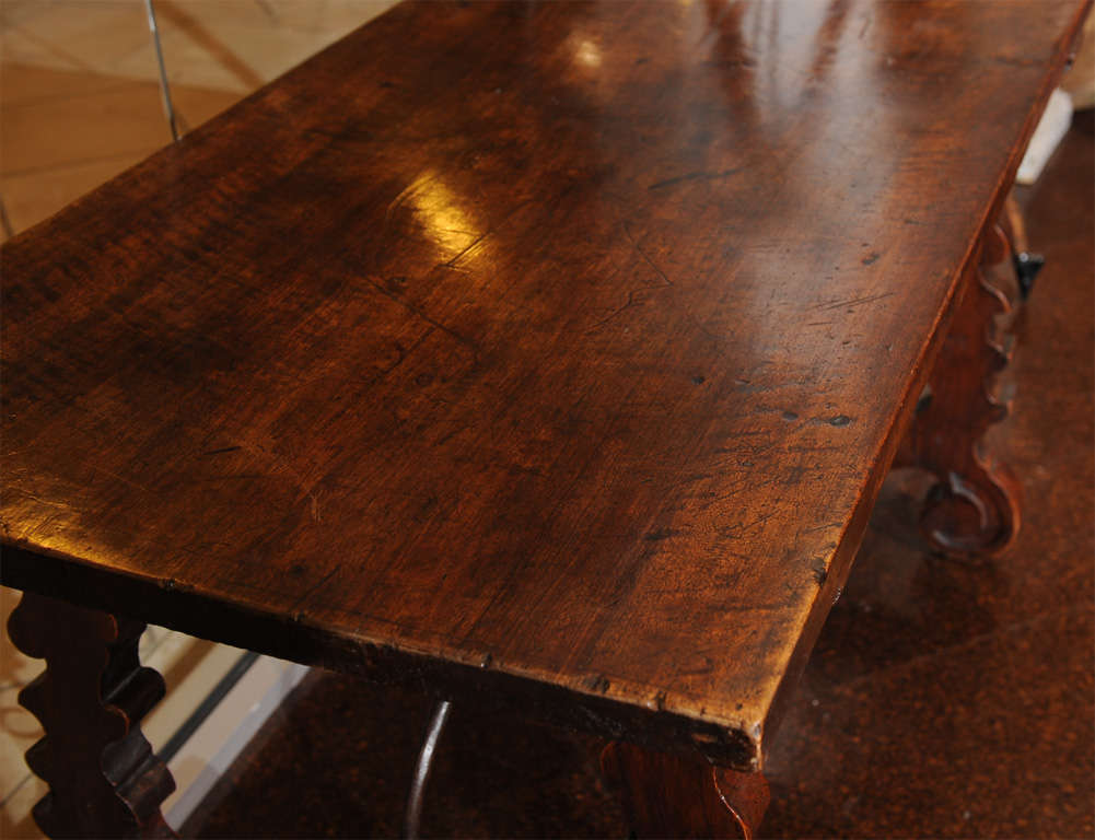 Walnut Spanish Baroque Trestle Table For Sale