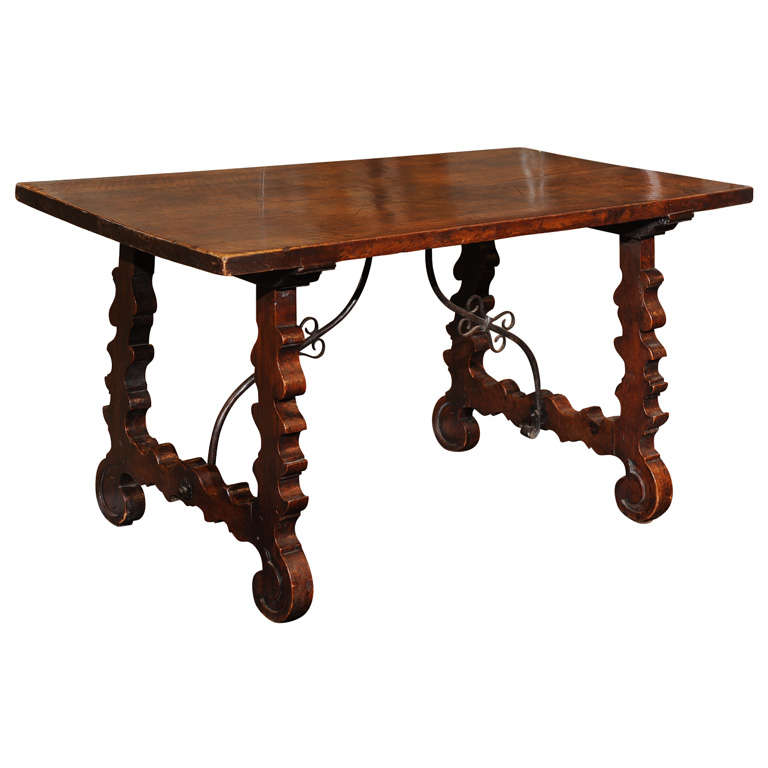 Spanish Baroque Trestle Table For Sale