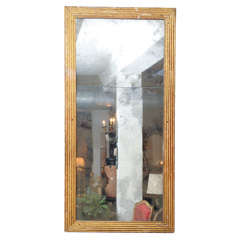 Large-Scale French Fluted Giltwood Mirror