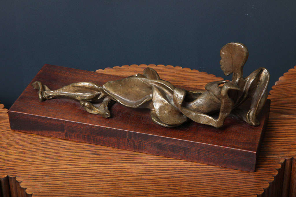Bronze 1980's Figural Study Of A Reclining Female . For Sale 5