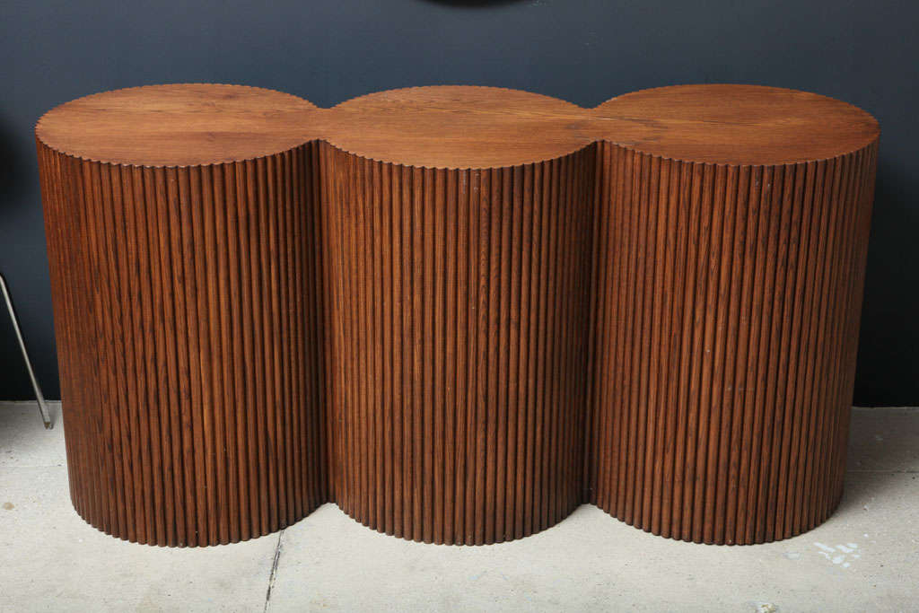 Reeded Barrel Form 1960's Console Table