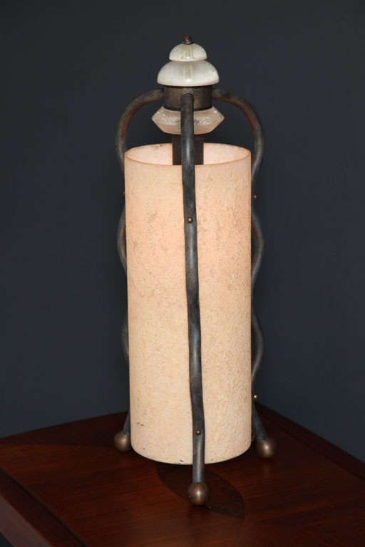 Unusual form column table lamp that can also be a chandelier